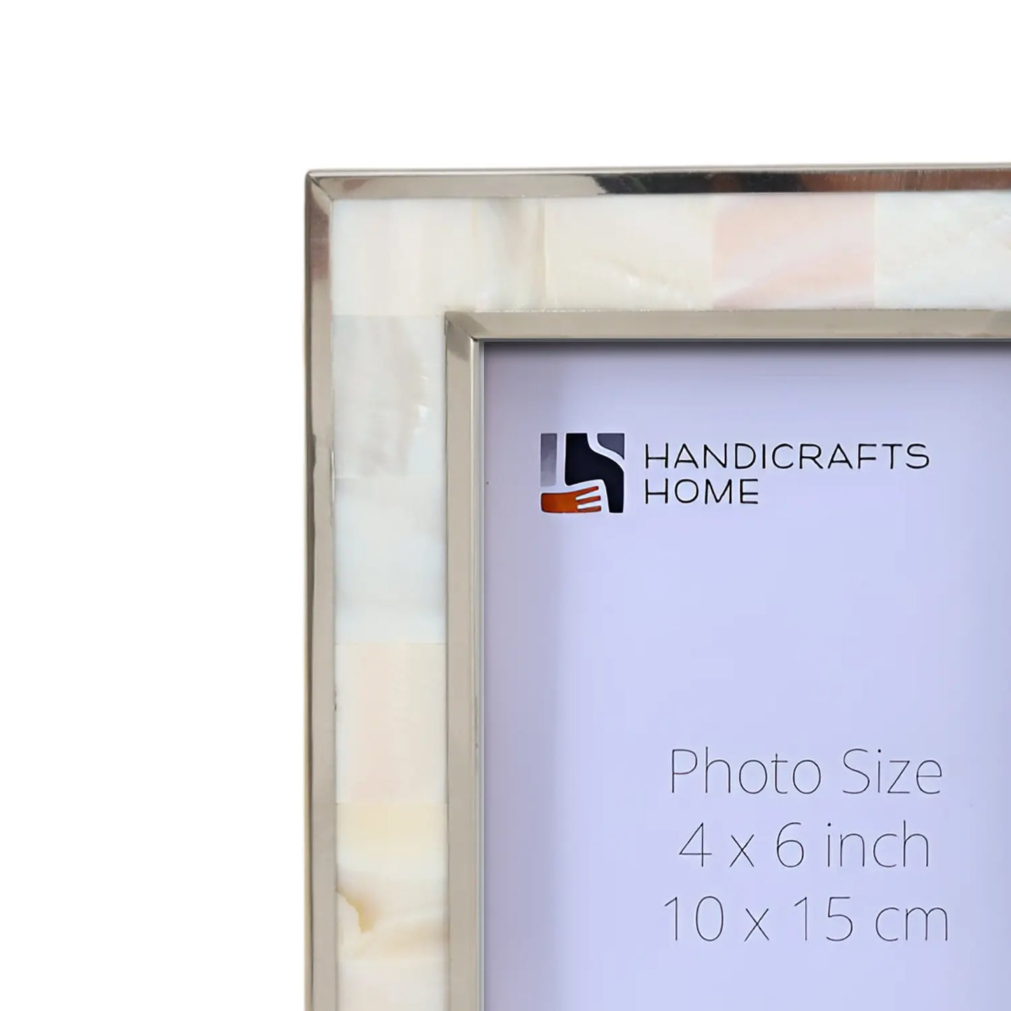 Camelot Maiden Brass & Resin Inlay 4x6 White & Silver Picture Frame