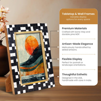 Picture Frames Halo Mosaic Pattern Resin Inlay Collection, 4x6