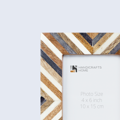 Picture Frames Hypno Daze Pattern Bone & Resin Inlay Collection in 3 Sizes