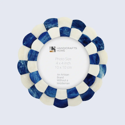 Scalloped Picture Frames Combo Pack of 5, Blue & White