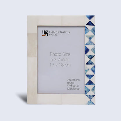 White & Blue Bone Inlay Picture Frame - 4x6 & 5x7