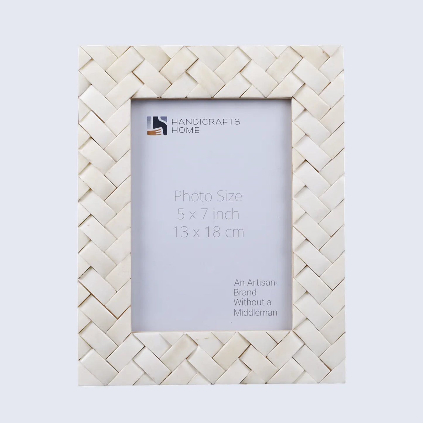 White Bone Inlay Braided Pattern Frame 4x6 & 5x7