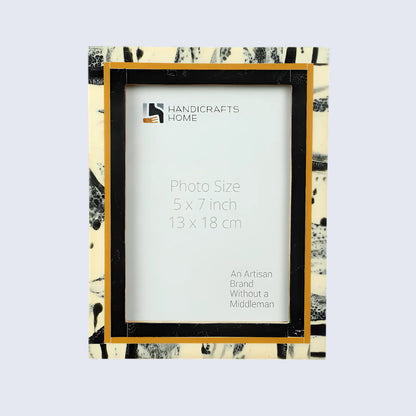 Black Abstract Ink Resin Inlay Picture Frame in 4x6 & 5x7