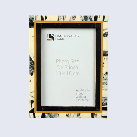 Black Abstract Ink Resin Inlay Picture Frame in 4x6 & 5x7