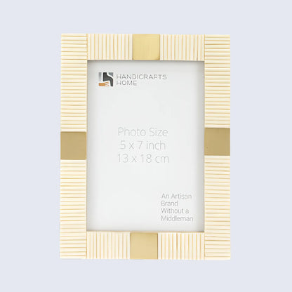 Resin Inlay Deco White Picture Frame For Desk & Wall-3 Sizes