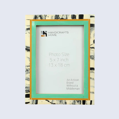 Green Abstract Ink Resin Inlay Picture Frame in 4x6 & 5x7