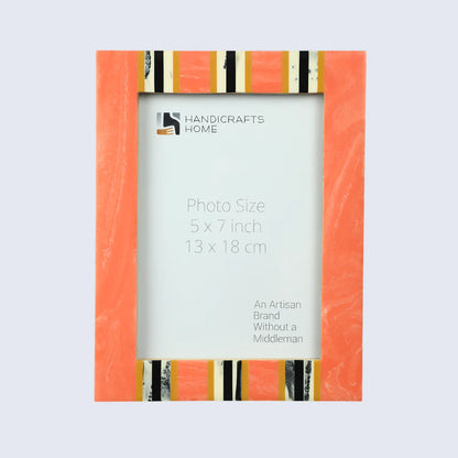 Peach Resin Inlay Picture Frame- Ink Marble Design in 4x6 & 5x7