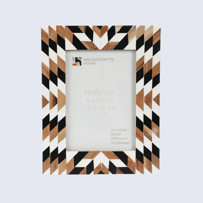 Herringbone Pattern Wood & Resin Inlay Picture Frame - 4x6 & 5x7
