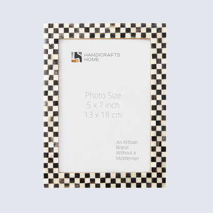 Picture Frames Checkered Pattern Bone Inlay Collection in 27 Sizes