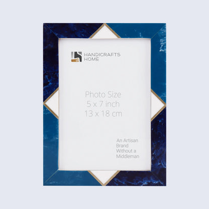 Picture Frames Menton Blue Pattern Resin Inlay Collection in 3 Sizes