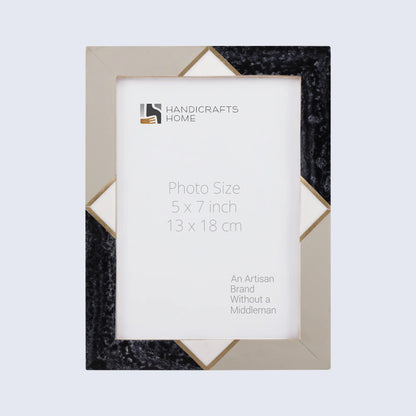 Picture Frames Menton Grey Pattern Resin Inlay Collection in 3 Sizes