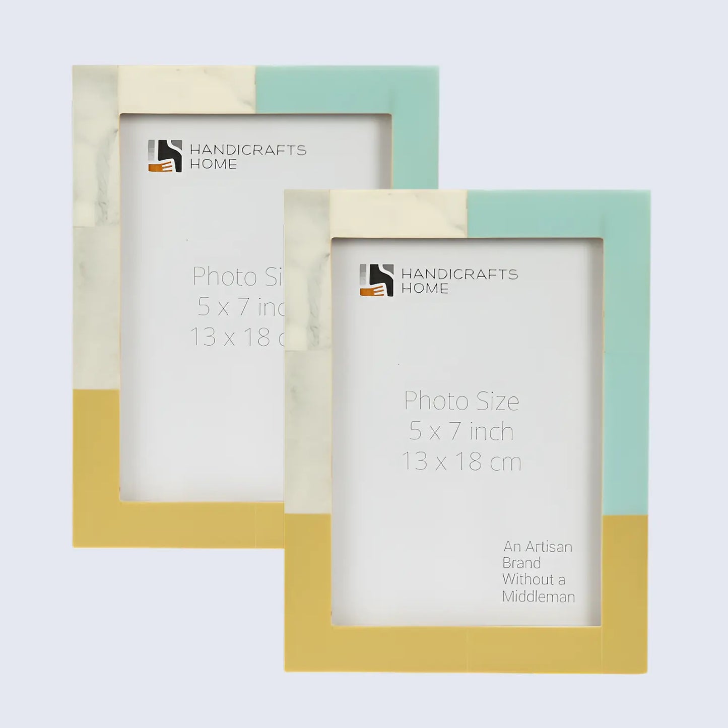 Picture Frames Mondrian Driftwood Pattern Resin Inlay Collection in 3 Sizes, Pack of 2