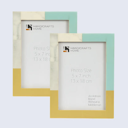 Picture Frames Mondrian Driftwood Pattern Resin Inlay Collection in 3 Sizes, Pack of 2