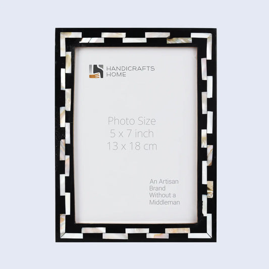 Picture Frames Pearlescent Tiptoe Pattern Mother of Pearl & Resin Collection in 3 Sizes