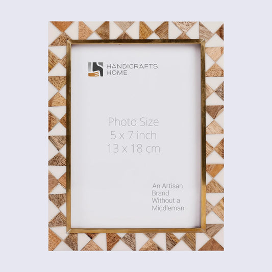 Picture Frames Halo Ivory Pattern Wood & Resin Inlay in 3 Sizes