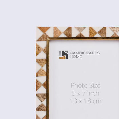 Picture Frames Halo Ivory Pattern Wood & Resin Inlay in 3 Sizes