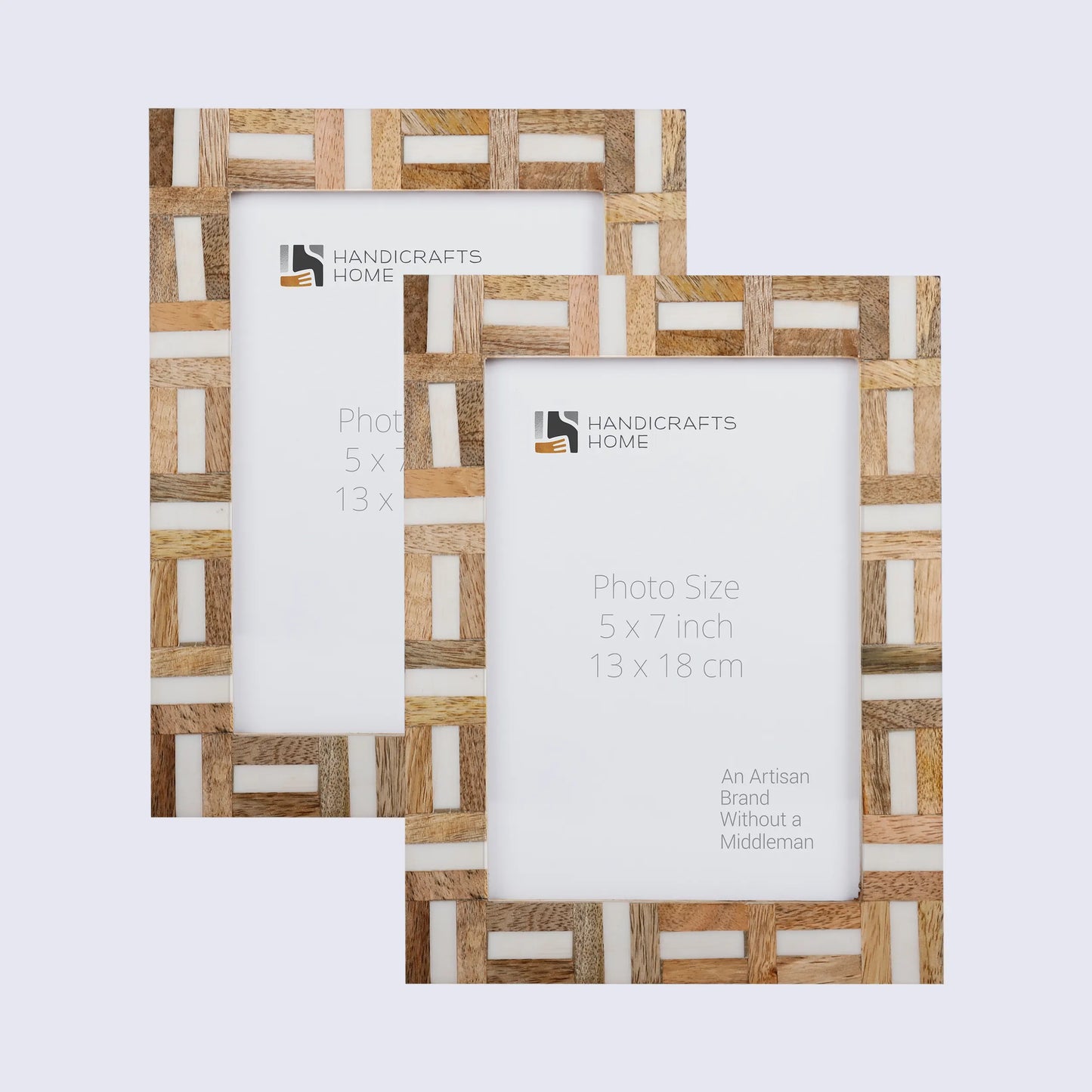 Picture Frames Marquet Chase Pattern Resin Inlay Collection in 8 Sizes, Pack of 2