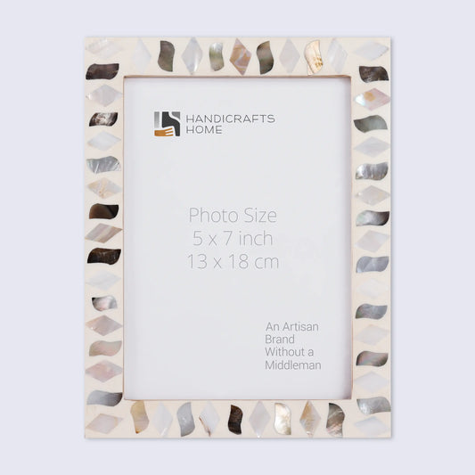 Picture Frames Pearlescent Fossil Pattern Mother of Pearl & Resin Collection in 3 Sizes