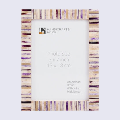 Picture Frames Pearlescent Hologram Pattern Bone Inlay Collection in 3 Sizes