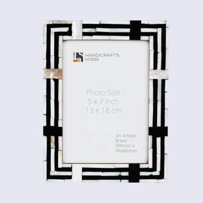 Picture Frames Pearlescent Motif Pattern Mother of Pearl & Resin Collection in 3 Sizes