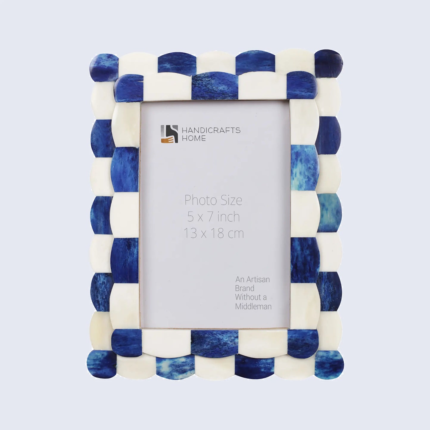 Scalloped Picture Frames Combo Pack of 5, Blue & White