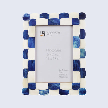 Scalloped Picture Frames Combo Pack of 5, Blue & White