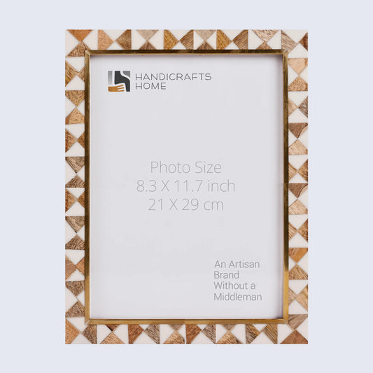 Picture Frames Halo Ivory Wood & Resin Inlay - Make to Order - 8.3X11.7