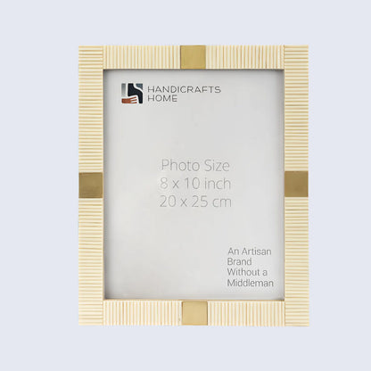Resin Inlay Deco White Picture Frame For Desk & Wall-3 Sizes