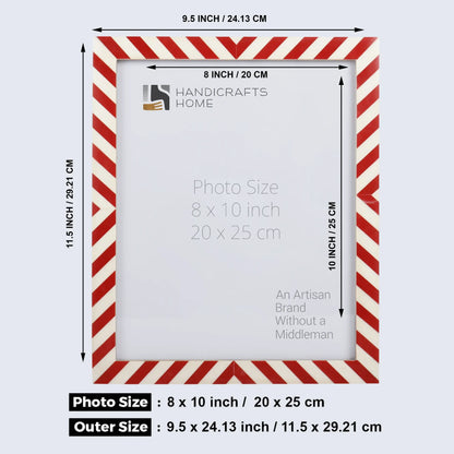 Picture Frames Candy Cane Strawberry Pattern Bone & Resin Inlay Collection in 3 Sizes, Pack of 2