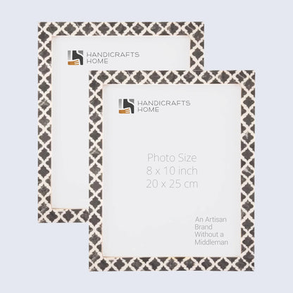 Picture Frames Casablanca Fumar Pattern Resin Inlay Collection in 3 Sizes, Pack of 2