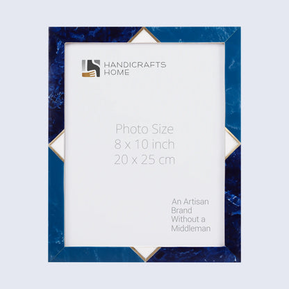 Picture Frames Menton Blue Pattern Resin Inlay Collection in 3 Sizes