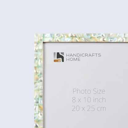 Picture Frames Mother of Pearl Pack of 2 Collection in 3 Sizes, Green