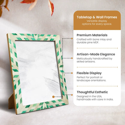 Picture Frames Hypno Nature Pattern Bone Inlay Collection in 3 Sizes