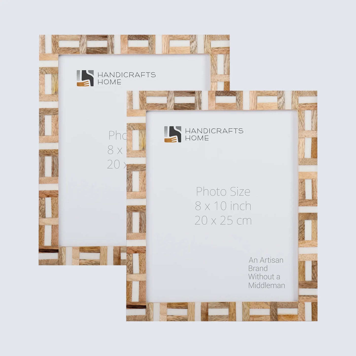 Picture Frames Marquet Chase Pattern Resin Inlay Collection in 8 Sizes, Pack of 2