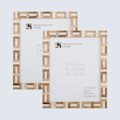 Picture Frames Marquet Chase Pattern Resin Inlay Collection in 8 Sizes, Pack of 2