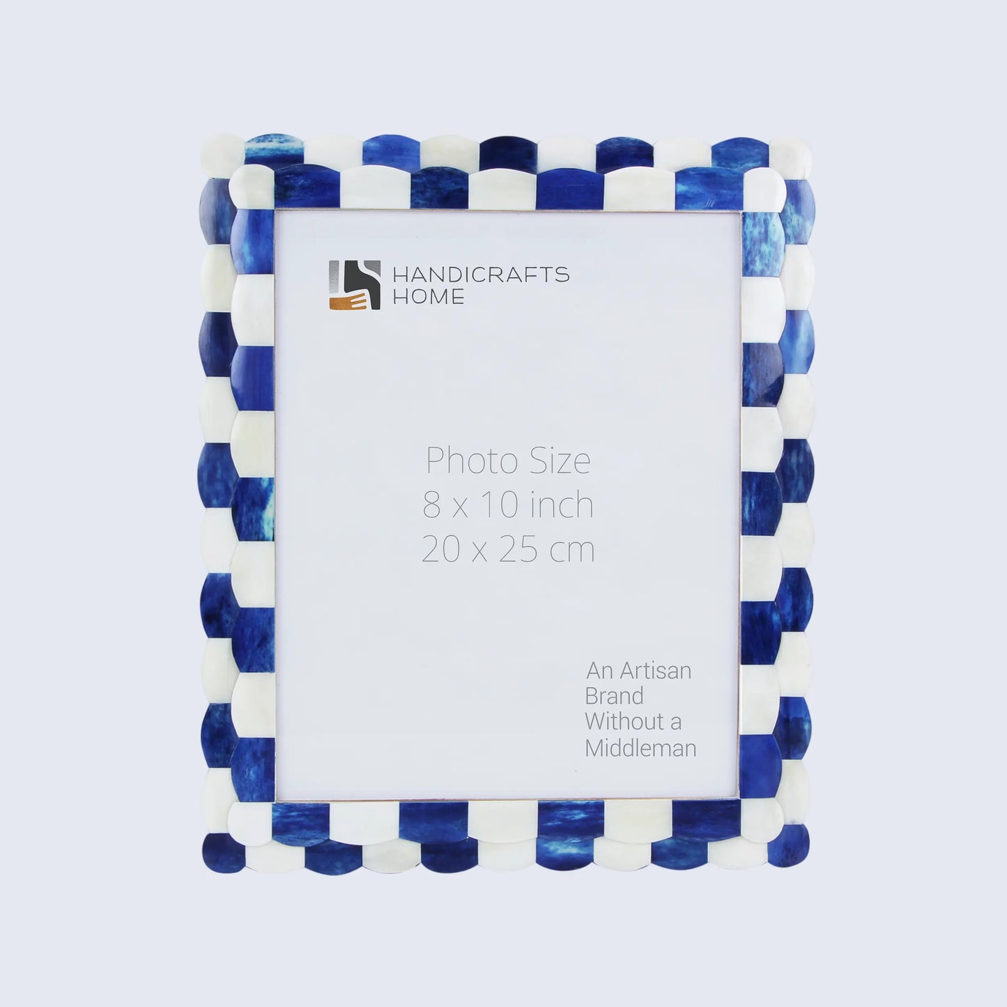 Scalloped Picture Frames Combo Pack of 5, Blue & White