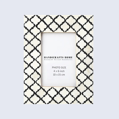 Picture Frames Moroccan Pattern Bone & Resin Inlay Collection in 5 Color Options | 1.75" Border Width