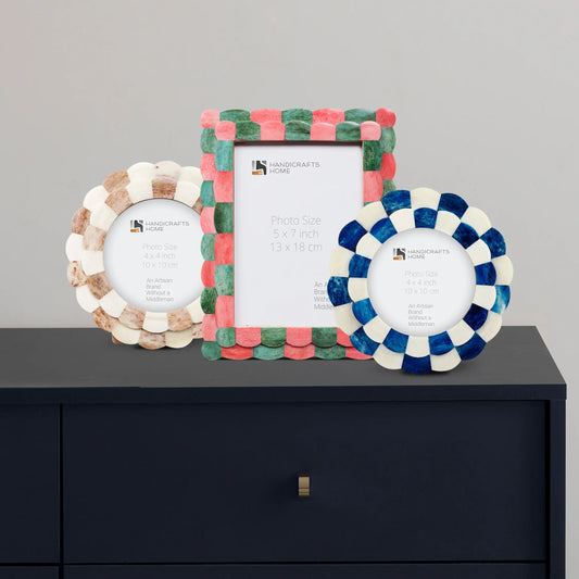 Scalloped Vibrant Collection Picture Frames Combo Pack of 3