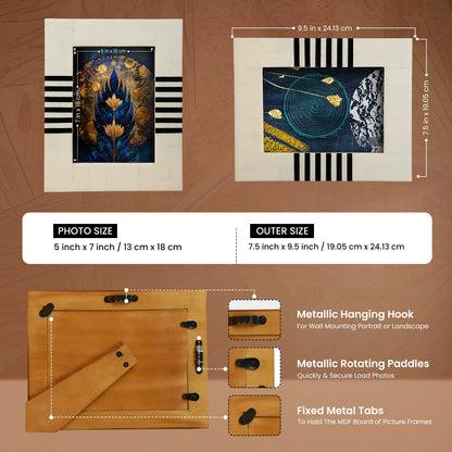 Picture Frames Contour Lado Pattern Resin Inlay Collection in 2 Sizes, Make to Order