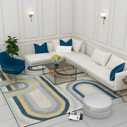 Premium Hand-Tufted Rug Made of 100% Wool  - Pastel Loops - 8x10 Feet