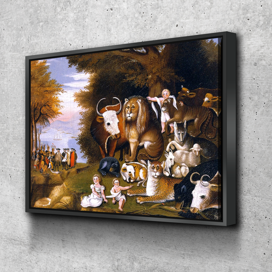 Peaceable Kingdom Painting by Edward Hicks Vintage Poster Canvas Wall Art Décor Gift