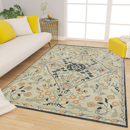 Premium Hand-Tufted Rug Made of 100% Wool  - Anglian Court - 5x8 Feet