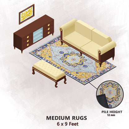 Premium Hand-Tufted Rug Made of 100% Wool  - Royal Realm - 6x9 Feet
