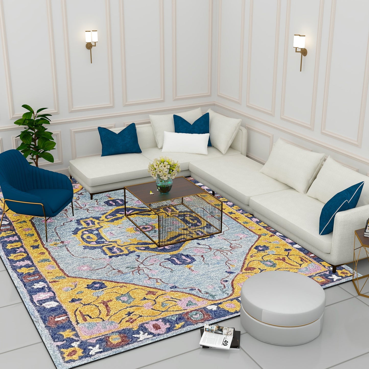 Premium Hand-Tufted Rug Made of 100% Wool  - Royal Realm - 8x10 Feet
