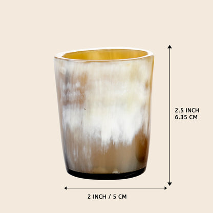 Horn Whiskey Shot Glasses Pack 8 - Holds Upto 6.5 oz, Natural