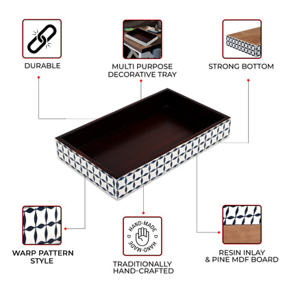 Vanity Tray Illusion Wrap Pattern Bone & Resin Inlay Collection in 10x6