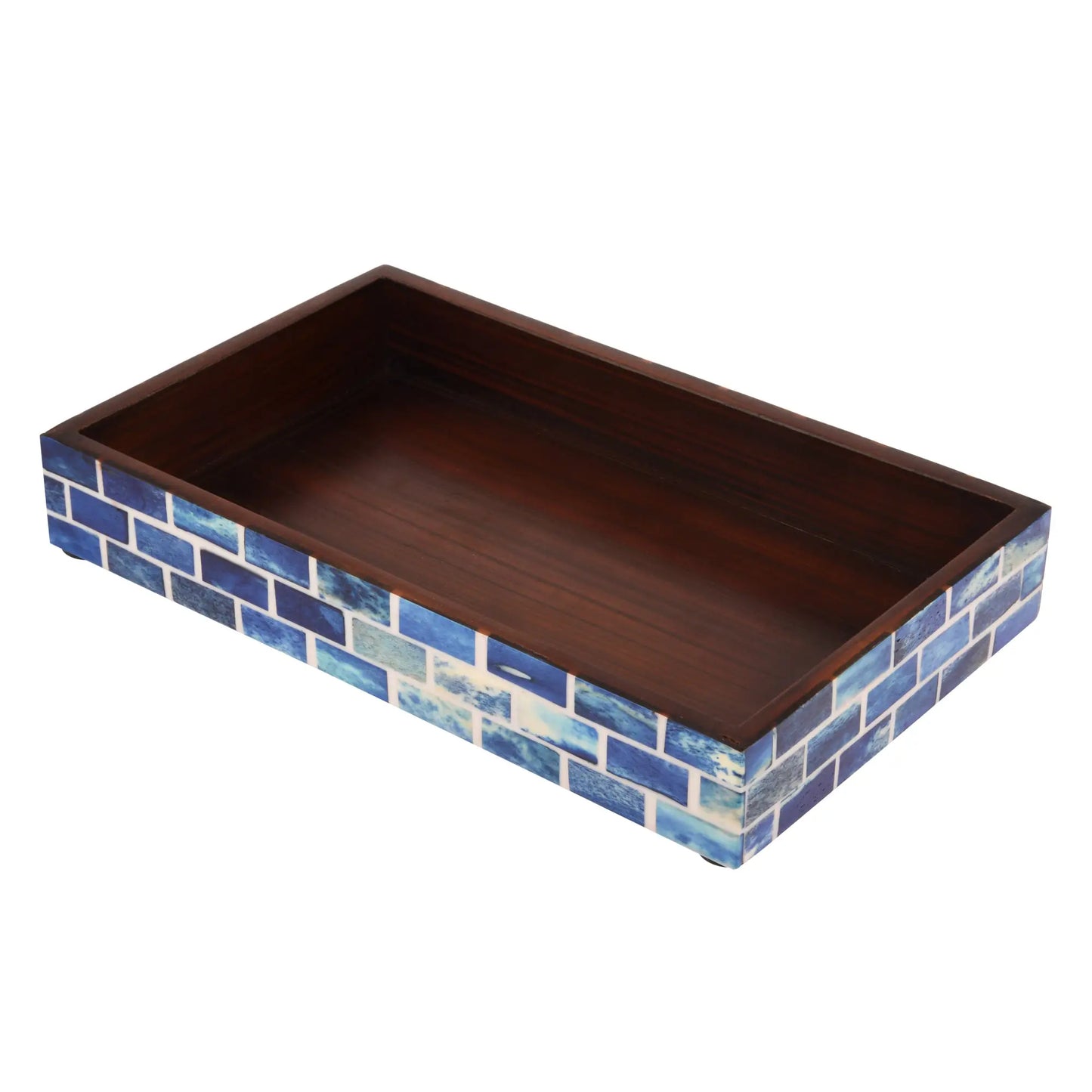 Vanity Trays Parlour Bond Pattern Bone & Resin Inlay Collection in 10x6