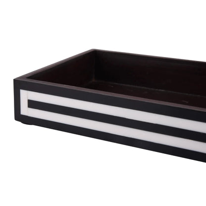 Vanity Trays Parlour Concentric Pattern Wood & Resin Inlay Collection in 10x6
