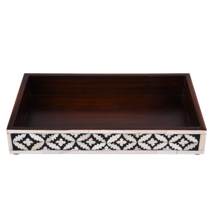 Vanity Trays Parlour Rummy Pattern Bone & Resin Inlay Collection in 10x6