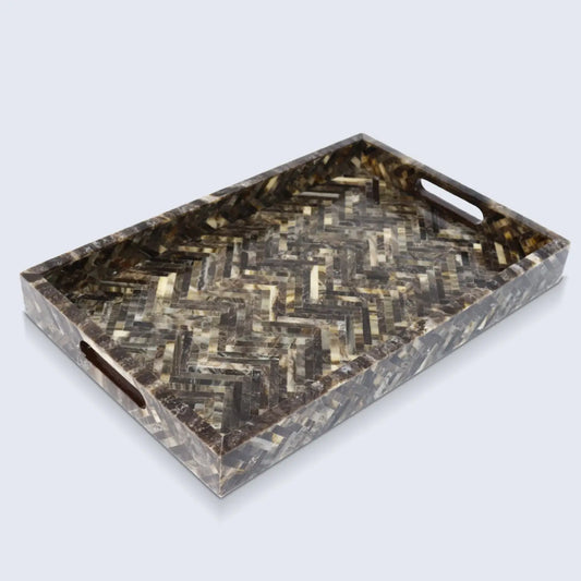 Decorative Tray Discovery Fantazia Pattern Resin Inlay Collection in 2 Sizes